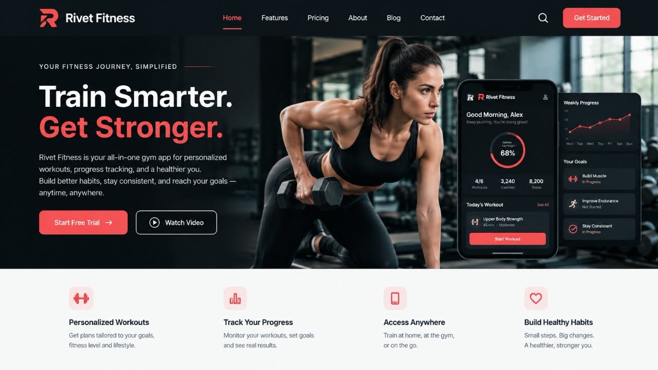 Membership signup page from the Rivet Fitness web app built by Webzelia